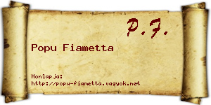 Popu Fiametta névjegykártya